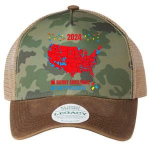 2024 Electoral Map Merry Christmas Trump Landslide Holiday Legacy Tie Dye Trucker Hat