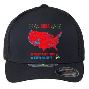 2024 Electoral Map Merry Christmas Trump Landslide Holiday Flexfit Unipanel Trucker Cap