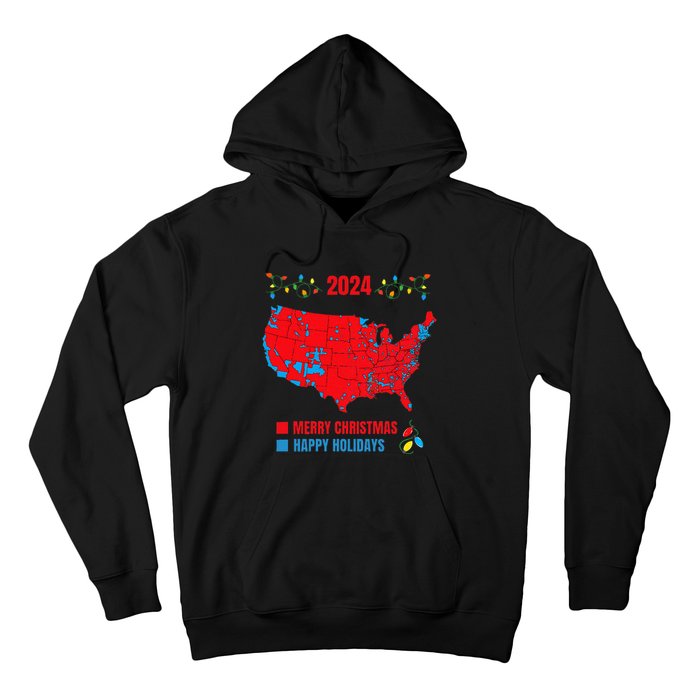 2024 Electoral Map Merry Christmas Trump Landslide Holiday Hoodie