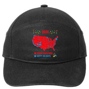 2024 Electoral Map Merry Christmas Trump Landslide Holiday 7-Panel Snapback Hat