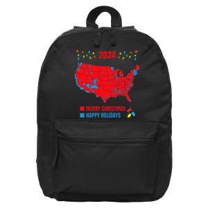 2024 Electoral Map Merry Christmas Trump Landslide Holiday 16 in Basic Backpack