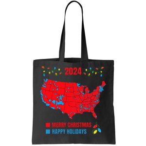 2024 Electoral Map Merry Christmas Trump Landslide Holiday Tote Bag