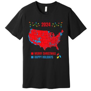 2024 Electoral Map Merry Christmas Trump Landslide Holiday Premium T-Shirt