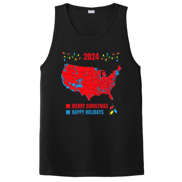 2024 Electoral Map Merry Christmas Trump Landslide Holiday PosiCharge Competitor Tank