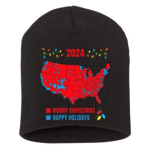 2024 Electoral Map Merry Christmas Trump Landslide Holiday Short Acrylic Beanie