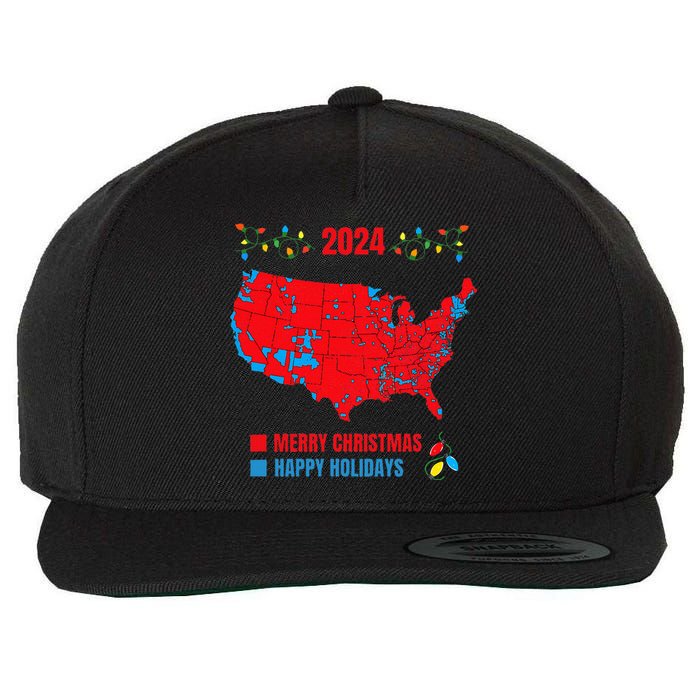 2024 Electoral Map Merry Christmas Trump Landslide Holiday Wool Snapback Cap