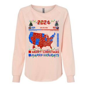 2024 Electoral Map Merry Christmas Trump Landslide Holiday Womens California Wash Sweatshirt