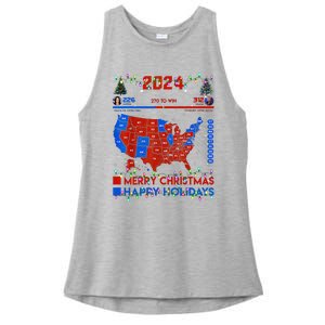 2024 Electoral Map Merry Christmas Trump Landslide Holiday Ladies PosiCharge Tri-Blend Wicking Tank