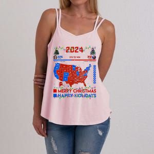 2024 Electoral Map Merry Christmas Trump Landslide Holiday Women's Strappy Tank