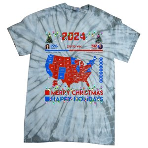 2024 Electoral Map Merry Christmas Trump Landslide Holiday Tie-Dye T-Shirt