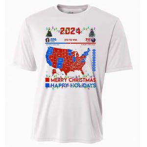 2024 Electoral Map Merry Christmas Trump Landslide Holiday Cooling Performance Crew T-Shirt