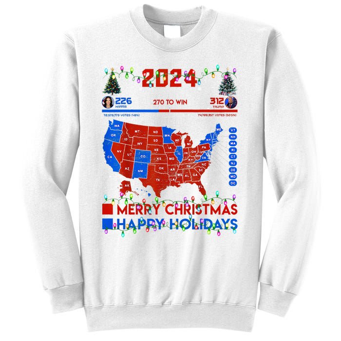 2024 Electoral Map Merry Christmas Trump Landslide Holiday Sweatshirt