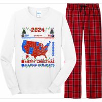 2024 Electoral Map Merry Christmas Trump Landslide Holiday Long Sleeve Pajama Set