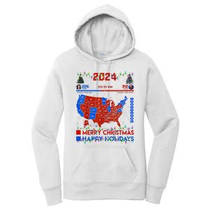 2024 Electoral Map Merry Christmas Trump Landslide Holiday Women's Pullover Hoodie