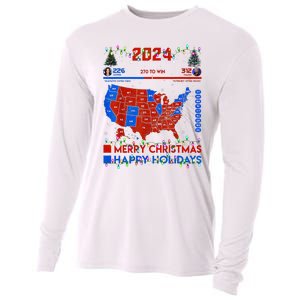 2024 Electoral Map Merry Christmas Trump Landslide Holiday Cooling Performance Long Sleeve Crew