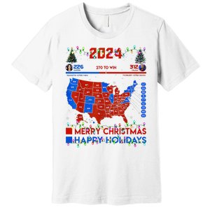 2024 Electoral Map Merry Christmas Trump Landslide Holiday Premium T-Shirt