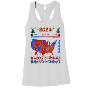 2024 Electoral Map Merry Christmas Trump Landslide Holiday Women's Racerback Tank