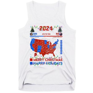 2024 Electoral Map Merry Christmas Trump Landslide Holiday Tank Top