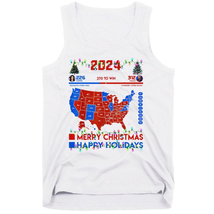 2024 Electoral Map Merry Christmas Trump Landslide Holiday Tank Top