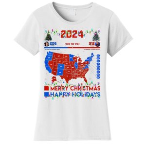 2024 Electoral Map Merry Christmas Trump Landslide Holiday Women's T-Shirt