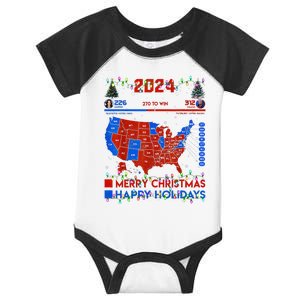 2024 Electoral Map Merry Christmas Trump Landslide Holiday Infant Baby Jersey Bodysuit