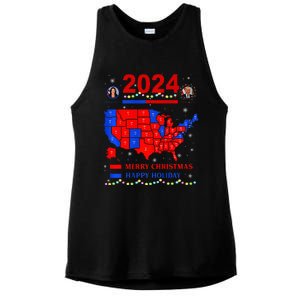 2024 Electoral Map Merry Christmas Trump Landslide Holiday Ladies PosiCharge Tri-Blend Wicking Tank