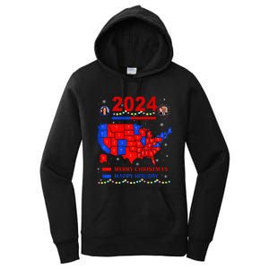 2024 Electoral Map Merry Christmas Trump Landslide Holiday Women's Pullover Hoodie