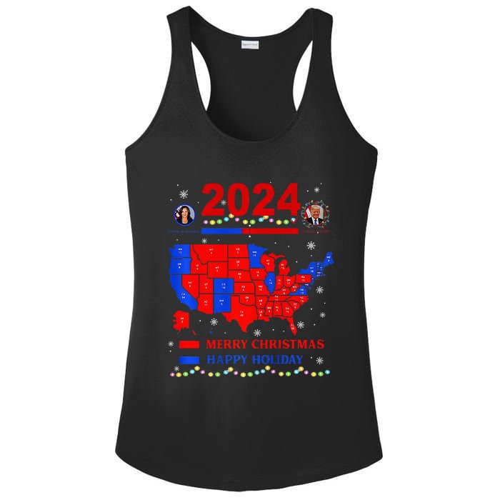 2024 Electoral Map Merry Christmas Trump Landslide Holiday Ladies PosiCharge Competitor Racerback Tank