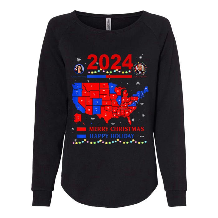 2024 Electoral Map Merry Christmas Trump Landslide Holiday Womens California Wash Sweatshirt