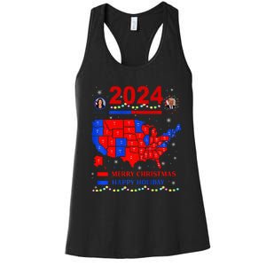 2024 Electoral Map Merry Christmas Trump Landslide Holiday Women's Racerback Tank