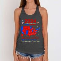 2024 Electoral Map Merry Christmas Trump Landslide Holiday Women's Knotted Racerback Tank