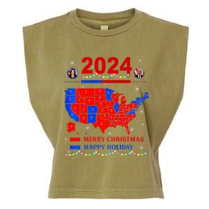 2024 Electoral Map Merry Christmas Trump Landslide Holiday Garment-Dyed Women's Muscle Tee