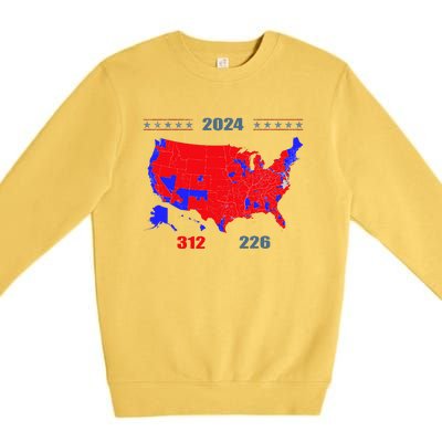 2024 Electoral Map Trump 312 Red 2024 Election Results Map Premium Crewneck Sweatshirt