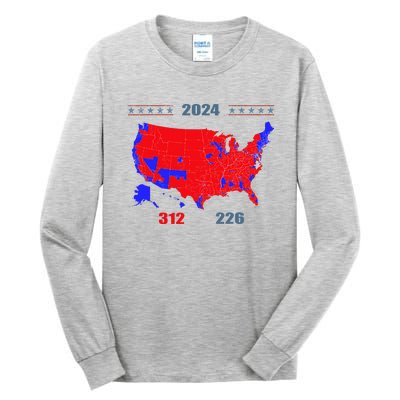 2024 Electoral Map Trump 312 Red 2024 Election Results Map Tall Long Sleeve T-Shirt