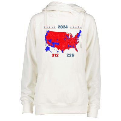 2024 Electoral Map Trump 312 Red 2024 Election Results Map Womens Funnel Neck Pullover Hood