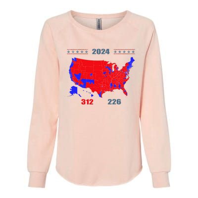 2024 Electoral Map Trump 312 Red 2024 Election Results Map Womens California Wash Sweatshirt