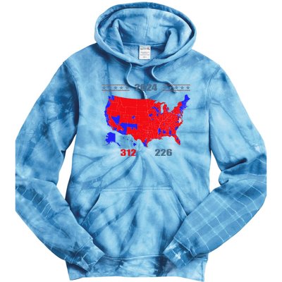 2024 Electoral Map Trump 312 Red 2024 Election Results Map Tie Dye Hoodie