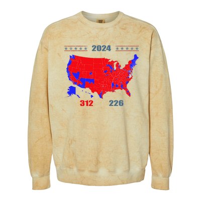 2024 Electoral Map Trump 312 Red 2024 Election Results Map Colorblast Crewneck Sweatshirt