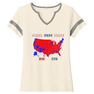 2024 Electoral Map Trump 312 Red 2024 Election Results Map Ladies Halftime Notch Neck Tee