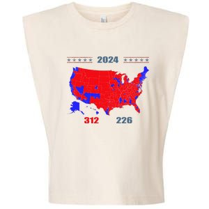 2024 Electoral Map Trump 312 Red 2024 Election Results Map Garment-Dyed Women's Muscle Tee