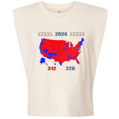 2024 Electoral Map Trump 312 Red 2024 Election Results Map Garment-Dyed Women's Muscle Tee