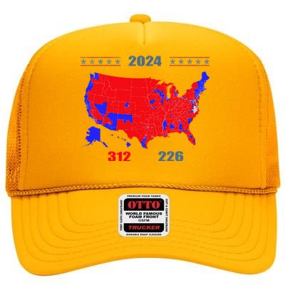 2024 Electoral Map Trump 312 Red 2024 Election Results Map High Crown Mesh Back Trucker Hat