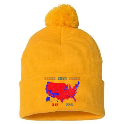 2024 Electoral Map Trump 312 Red 2024 Election Results Map Pom Pom 12in Knit Beanie