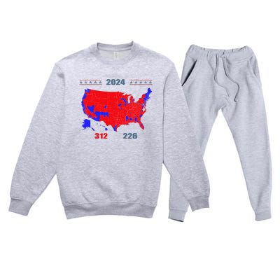 2024 Electoral Map Trump 312 Red 2024 Election Results Map Premium Crewneck Sweatsuit Set