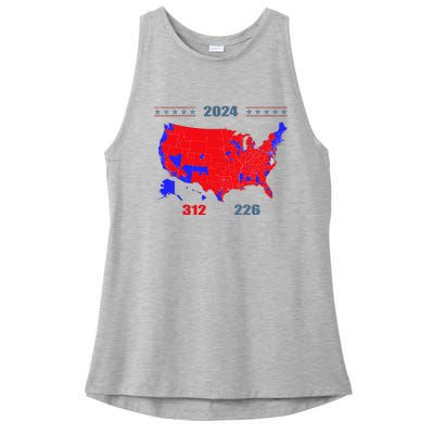 2024 Electoral Map Trump 312 Red 2024 Election Results Map Ladies PosiCharge Tri-Blend Wicking Tank