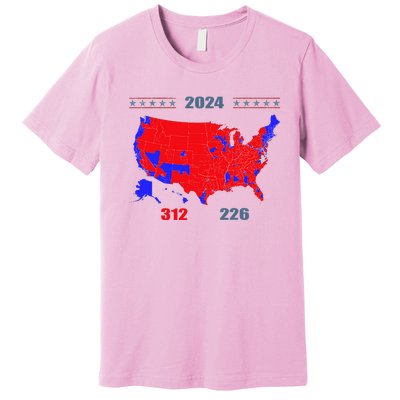 2024 Electoral Map Trump 312 Red 2024 Election Results Map Premium T-Shirt