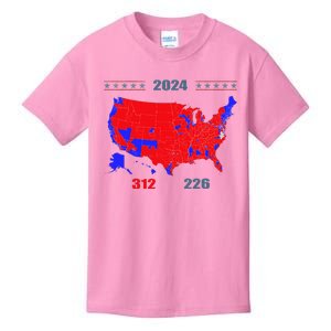 2024 Electoral Map Trump 312 Red 2024 Election Results Map Kids T-Shirt