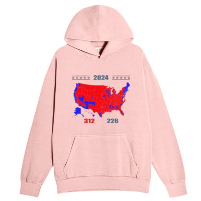 2024 Electoral Map Trump 312 Red 2024 Election Results Map Urban Pullover Hoodie