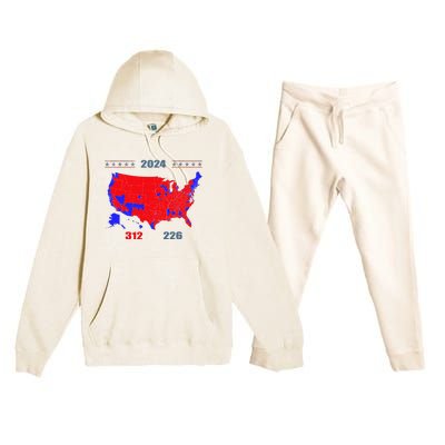 2024 Electoral Map Trump 312 Red 2024 Election Results Map Premium Hooded Sweatsuit Set