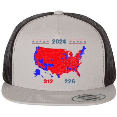 2024 Electoral Map Trump 312 Red 2024 Election Results Map Flat Bill Trucker Hat